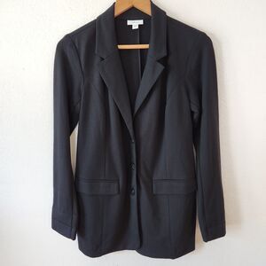 J. Jill Ponte Black Soft 3 Button Shawl Blazer Knit Stretch Womens Size XS